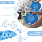 Lick Mat for Small Dogs and Cats with Suction Cups, Silicone Slow Feeder Lick Pad with Collapsible Bowl for Anxiety Relief, Pet Puzzle Treat Mat for Bathing Grooming Trimming (Blue)