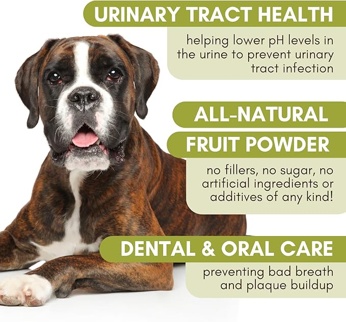 Wholistic Pet Organics WholeCran Intense: Organic Cranberry Powder for Dogs Urinary Tract Support Kidney Support for Dogs UTI Treatment Vitamin C and Antioxidants Dog Incontinence Product