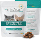 AminAvast Small Dogs & Cat Kidney Support - Promotes Healthy Kidney Support in Cats & Small Dogs - 300mg (60 Chews)