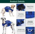 Kuoser Dog Life Jacket High Flotation, Reflective Dogs Life Vest for Swimming Boating, Adjustable Small Medium Large Dog lifejacket, Lightweight Dogs Life Preserver Rescue Handle Spring Summer Pool