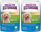 Health Extension Little Bites Dry Dog Food for Small Breeds, Chicken & Brown Rice Recipe, with Probiotics & Superfoods for Digestion & Coat Health, 4 lb Bag (Pack of 2)