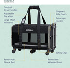 Pet Carrier Airline Approved - Dog Carrier with Wheels - TSA Airline Approved Dog Carrier - Rolling Pet Carrier with Wheels for Small to Medium Size Cat or Dog - Airplane Cabin Animal