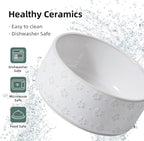 8.2inch Ceramic Dog Bowl, Food and Water Bowl for Large Breed Dog, Pet Bowl for Replacement (Single Bowl, Arctic White)