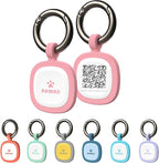 Pawaii QR Code Dog ID Tag, Silent Silicone Tag, Modifiable Pet Online Profile, Free Emergency Contact, 1Pack (Pink)