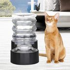 RIZZARI Dog Water Bowl Dispenser: 5L Gravity Black Automatic Stainless Steel Drinking Feeder with Filter for Dogs and Cats