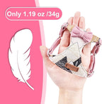 Puppytie No Pull xs Dog Harness with Multifunction Dog Leash,Soft Adjustable No Choke Escape Proof Pet Harness Vest,Suede Bow Pink,XS