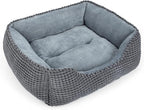 MIXJOY Dog Bed for Large Medium Small Dogs, Rectangle Washable Sleeping Puppy Bed, Orthopedic Pet Sofa Bed, Soft Calming Cat Beds for Indoor Cats, Anti-Slip Bottom with Multiple Size (30'', Grey)