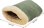 4 in 1 Self Warming Burrow Cat Bed, Pet Hideway Sleeping Cuddle Cave (Sage Green)