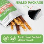 MON2SUN Dog Treats 5 Inch Double Flavor Chicken & Chicken Liver Wrapped Rawhide Sticks, Teeth Cleaning for Small Dogs, 10.6 oz (15 Count)