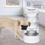 RIZZARI Automatic Gravity Pet Waterer: 7L White Stainless Steel Water Dispenser - 100% BPA-Free - Large Capacity Water Feeder for Cats and Small and Medium-Sized Dogs
