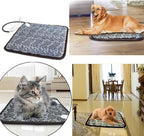 Pet Heating Pad Turn Any Pet Bed Into a Heated Pet Bed Indoor Adjustable Heated Cat Bed Mat for Cats Dogs Waterproof Pet Warmer Mat with Chew Resistant Cord(17.7" x17.7)