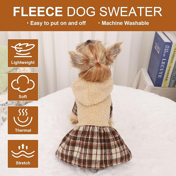 Dog Hoodie Dog Sweater Doggie Winter Clothes for Small Dogs Boy Girl Pet Hoodies for Dogs Cold Weather Doggy Coats Fall Winter Puppy Sweatshirt for Chihuahua Yorkie Cat Sweater Costumes