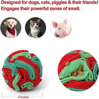 Snuffle Ball for Dogs - Interactive Dog Toys to Keep Them Busy, Dog Puzzle Toy with Soft Fabric for Small, Medium Dogs Daily Companionship, Training Reward Gift