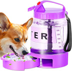 77oz Large Dog Water Bottle Portable - Dog Travel Water Dispenser with Large Bowl, Ideal for Hiking, Camping, Travelling, Outdoor Portable Pet Bottle, Purple