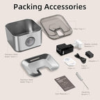 Wireless Cat Water Fountain Stainless Steel, 135oz/4L Pet Fountain Battery Operated, Cordless Running Water Dispenser for Cats & Dogs with Motion Sensor, Ultra Quiet, Multi-Filtration