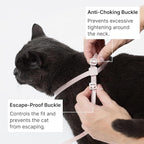 Cat Harness and Leash Set, Lightweight Escape Proof Cat Harness Leash with Padded Handle, Adjustable Cat Leash and Harness for Kitten Small Large Cats Walking Training (Space Gray, S)