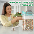 TBMax Pet Dog Cat Food Storage Containers 2 Pack 10 to 14 Lbs, Airtight Cat Food Dispenser with Large Spout & Portable Handle, Travel Dog Treat Storage Bin Bird Seed Container-Cyan+Dark