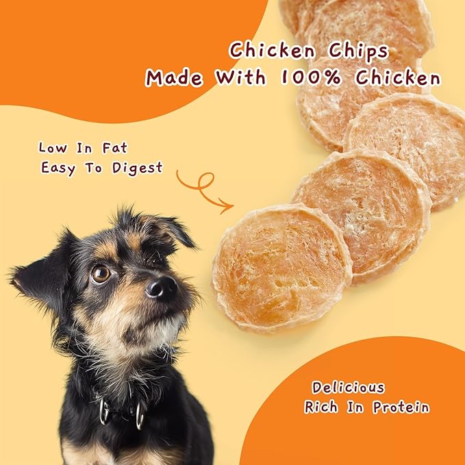 Jungle Calling Dog Treats - Single Ingredient Chicken Chips, Crunchy Jerky Training Treats for Dogs, 6 oz