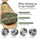 Petsfit 19x12x12 Pet Carrier for Large Cats (up to 20 lbs), Soft-Sided Small Dog Travel Carrier, Upgraded with Patented Buckle and Soft Padding, Ideal for Car Road Trips Green