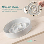 vancasso Slow Feeder Dog Bowl, 0.6 Cups Ceramic Dog Food Dish for Fast Eaters Small Breed, Puzzle Bowl for Small Dogs and Cats, Light Gray
