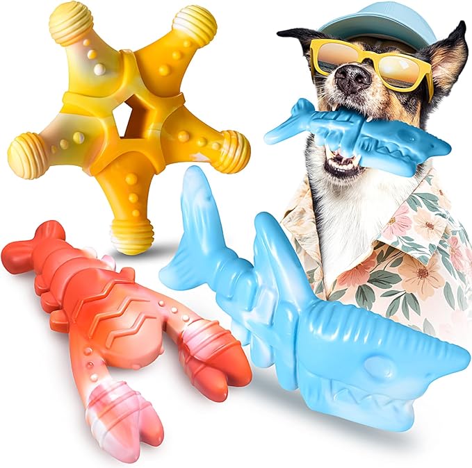 KXK Dog Toys 3 Pack, Indestructible Toys for Aggressive Chewers, Tough Dog Chew Toys for Large Medium Breed, Dog Bones Chew Toys for Super Chewer