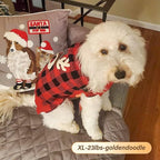 KYEESE Dog Christmas Sweater Reindeer with Leash Hole Christmas Dogs Sweater Red Buffalo Check Pet Sweater Dog Christmas Outfit,XL