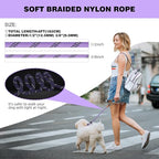lynxking Slip Lead Dog Leash Reflective, Heavy Duty Comfortable Strong Rope Leash for Large Medium Small Dogs No Pull Training (Light Purple, Small 3/8in x 6ft-Slip Lead)