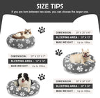 Donut Dog Beds for Small Dogs, Calming Round Cat Beds for Indoor Cats, Cute 3D Textured Paw Pet Bed with Removable Washable Cover and Anti-Slip Bottom（Grey，23"）