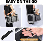 Top Loading Medium Cat Carrier with Privacy Curtain, Delta Approved TSA Pet Travel Crate Suitcase Luggage Sleeve, Soft-Sided Dog Kennel Bag 18x11x11 United Airline Approved Under Seat Grey