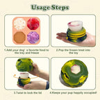 5-in-1 Dog Enrichment Toy – Bite & Brush Freeze Ball, Dog Toys, Interactive Chew Toy for Large Aggressive Chewers (25-85 lbs), Freezable Bone for Dogs, Homemade Treat Dispenser (Green, Large)