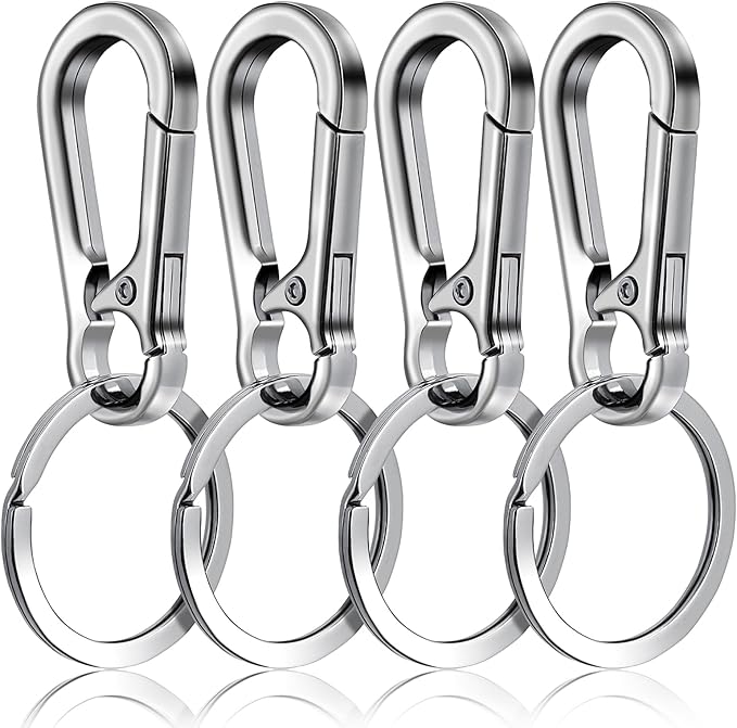 Dog Tag Clips, Stainless Steel Heavy Duty Ring Pet Tag Key Ring Clips, Pet Tags Clip for Collars Keychain Clip for Pets Collars and Harnesses