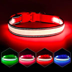 YFbrite Full Adjustbale LED Dog Collar, Full Illuminated Light up Dog Collars, Reflective Dog Collar Light Glowing in The Dark for All Dogs Safety (Large, Pink-2)