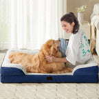 Orthopedic Dog Bed for Medium Dogs, Egg Crate Foam Bed for Medium Dogs, Equipped with Removable Waterproof Pillow Cover and Anti-Slip Bottom, Pet Bed