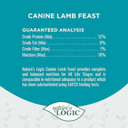 Nature's Logic Grain-Free Canned Dog Food - 95% Animal Proteins - 100% Natural Wet Dog Food Cans - No Common Allergens - All Life Stages - Ideal for Sensitive Dogs - Lamb (13.2 oz, 12 pack)