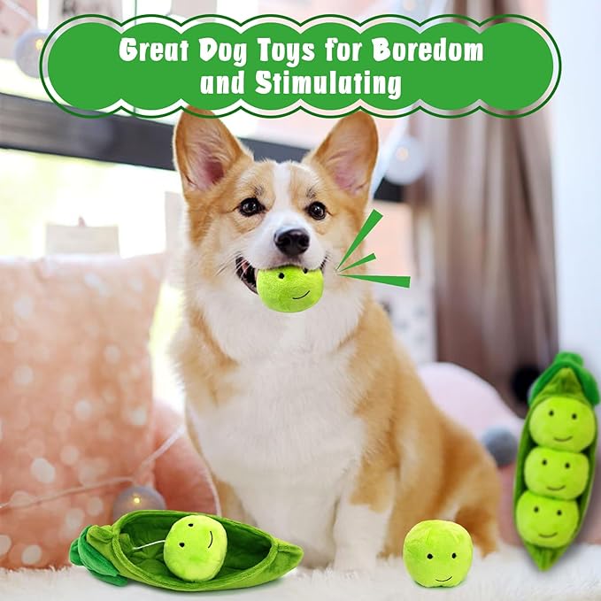 Hide and Seek Dog Toys, Squeaky Interactive Puzzle Dog Toys for Boredom and Stimulation, Dog Enrichment Toys for Small and Medium Dogs (Pea Balls, Pack of 3)