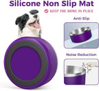 LIHONG Stainless Steel Dog Bowls for Small Medium Sized Dogs Non Slip,Insulated Dog Bowl,Pet Bowl for Food and Water,Rustproof(40oz,Purple)