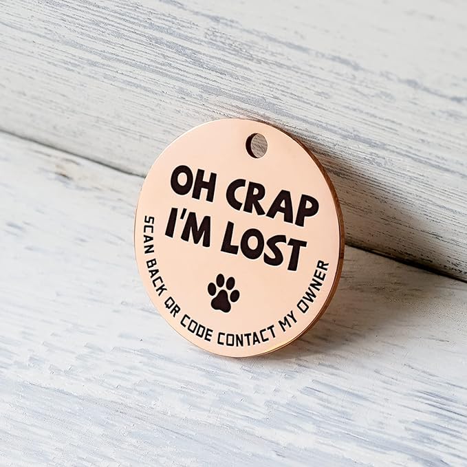 MYLUCKYTAG Stainless Steel QR Code Cat Tags - Online Profile, Scan QR for Instant Pet Location Alerts