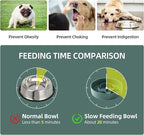 6.1inch Ceramic Dog Bowl Slow Feeder, Slow Dish for Small Dog, Wet and Dry Food Dish, Stop Bloat, Preventing Choking(Single Bowl-Dark Green)