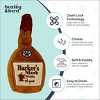 Huxley & Kent Funny Dog Toy w/Squeaker – Power Plush Squeaky Dog Toys for Small Dogs – Durable Small Stuffed Animal for Indoor Play & Fetch - Tiny Tuff Barker's Mark