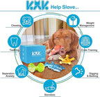 KXK Durable Dog Chew Toys for Aggressive Chewers Large Medium Small Breed, Tough Dog Toys for Large Medium Small and Puppies Teeth Cleaning, Pet Toy with Durable Nylon (New-4 Pack)