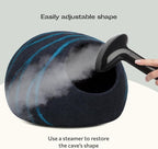 MEOWFIA Cat Cave – Premium Felt Cat Bed for Indoor Cats, Handmade 100% Merino Wool (Dark Shades) (Large, Black Aqua)