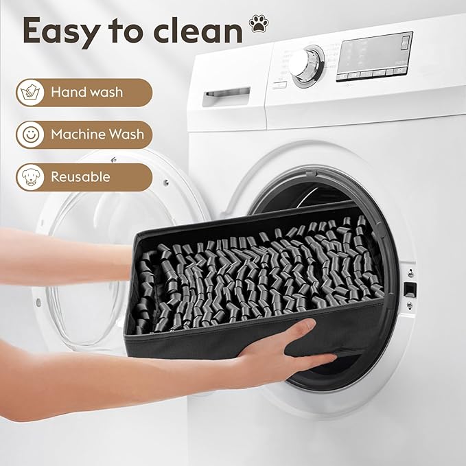 Snuffle Mat for Dogs, Dog Puzzle Mat, Interactive Dog Toys for Enrichment,Sniff Mats with Non-Slip Backing,Suitable for Breeds and Sizes of Dogs (Black, 17" X 15")