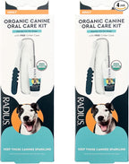 RADIUS USDA Organic Dental Solutions Adult Kit 2 Units, Includes 1 Dog Toothbrush & 1 0.8oz Toothpaste, Firm Bristle & Non Toxic Toothpaste for Dogs, Designed to Clean Teeth, Xylitol Free