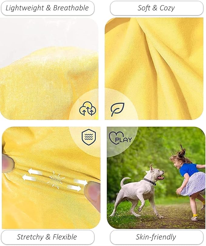 2 Pack Dog Shirts, Summer Pet Sleeveless Vest, Breathable Dog Clothes, Stretchy Tank Top T-Shirts for Large Medium Dogs, Grass Green+Lemon Yellow (L)