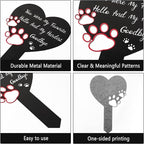 12 inch Metal Dog Memorial Grave Markers Dogs Cemetery Headstones Decorations Stakes Cemetery Memorial Plaque for loss of Puppy Pet Cross Tombstones Stake Ornaments Sign for Garden Outdoor Yard
