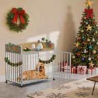 Dog Crate Furniture, Decorative Pet House End Table, Medium Dog Kennel Indoor, Wooden Dogs Cage Indoor, 42“ Heavy Duty Dogs Crate Furniture for Large and Medium