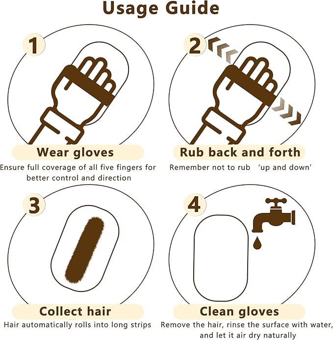 Pet Hair Removal Glove, Reusable Washable Pet Hair Remover for Cats Dogs, Electrostatic Cat Grooming Gloves for Pet Hair, Efficient Dog Hair Remover for Couch,Furniture,Clothes (Black)