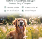 pawTree Salmon Oil-Dog and Cat Fish Oil Supplement-Ideal for excessive shedding control, seasonal allergies, itch relief, dry, irritated skin. With over 15 heart-healthy Omega-3 & Omega-6 Fatty Acids.