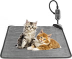 Cat Heating Pad & Dog Heating Pad, 3 Timer and 3 Level Temperature Smart Sensor Electric Pet Heating Pad with Chew Resistant Cord, Indoor Outdoor Warm Heated Bed for Dogs Cats -17.7x17.7