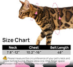 Cat Harness and Leash Set - Escape Proof Adjustable Cat Harness, Comfortable Soft Lightweight, Use Safe & Easy, Walking Travel Kitten Harness for Small Medium Large Cats (Pink)